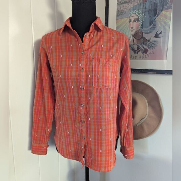 Maeve Red Plaid Buttondown sz 2 EUC - Picture 3 of 14